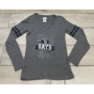 Tampa Bay Rays V Neck Campus Lifestyle womens long sleeve shirt MLB Small S‎